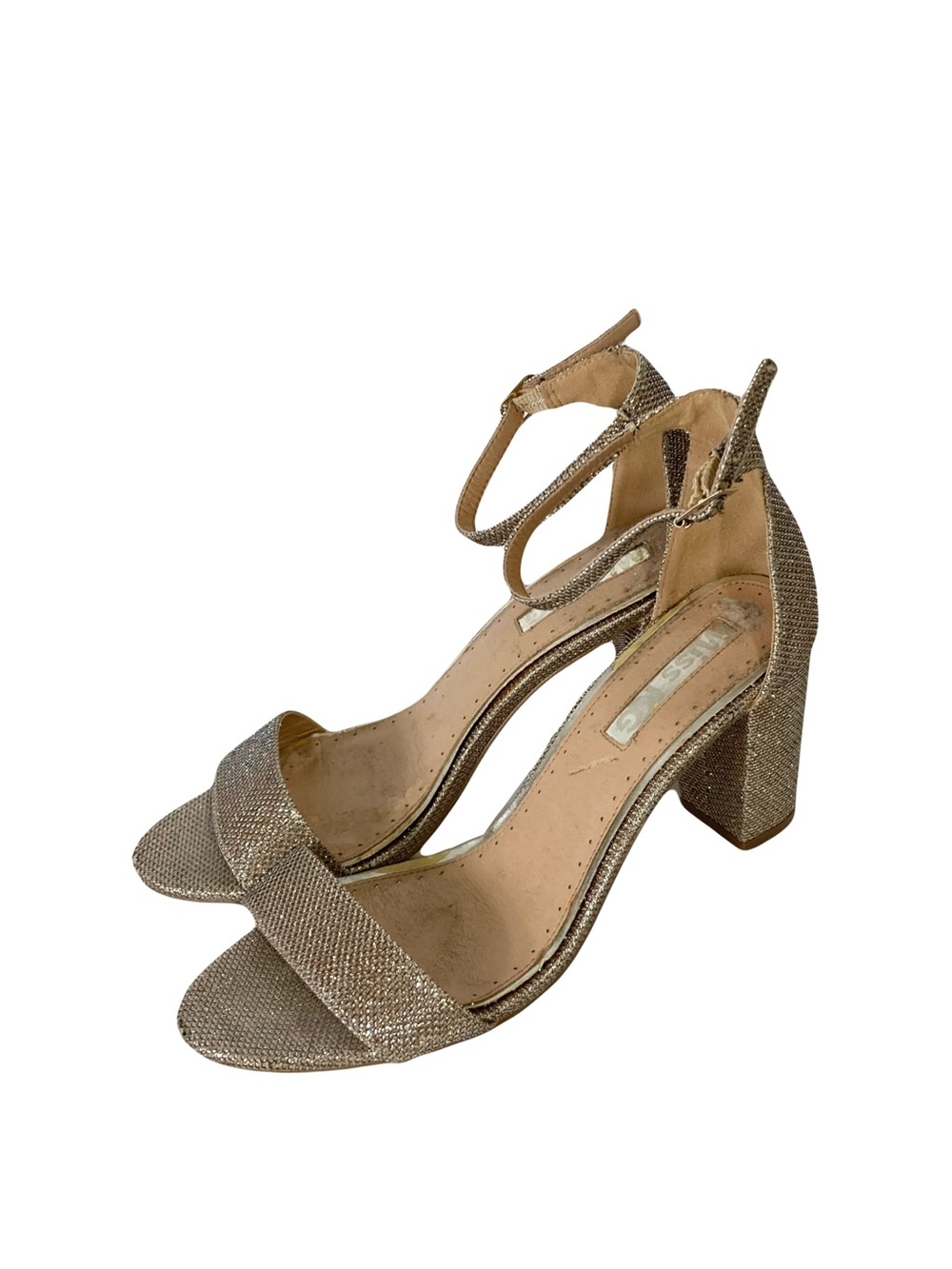 MISS KG Heels EU 39/US 8 Gold 3 1/4” High Heel Ankle Strap